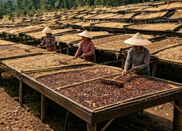 Coffee drying beds